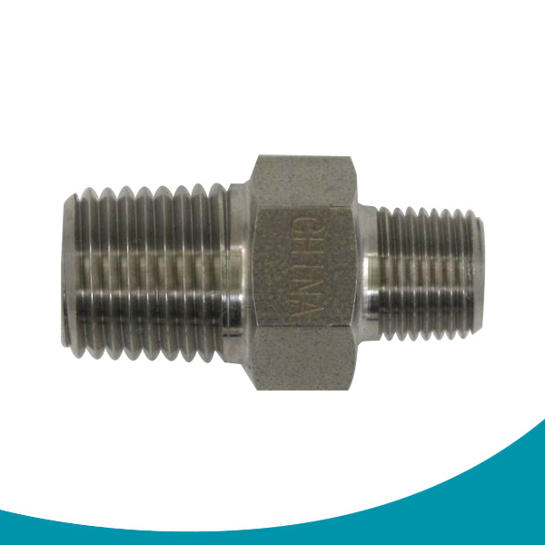 male pipe to male pipe stainless steel hex nipple npt union